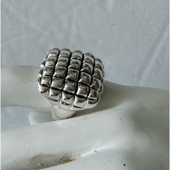 INDIGO FALLS Made In Thailand Sterling Silver 925 Electroform Waffle Ring Sz.7.5 - Picture 14 of 14